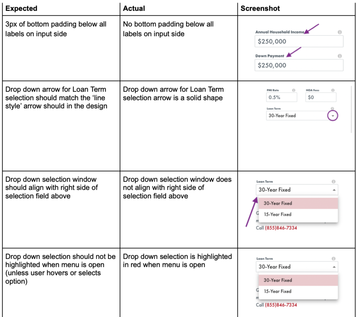 design comments
